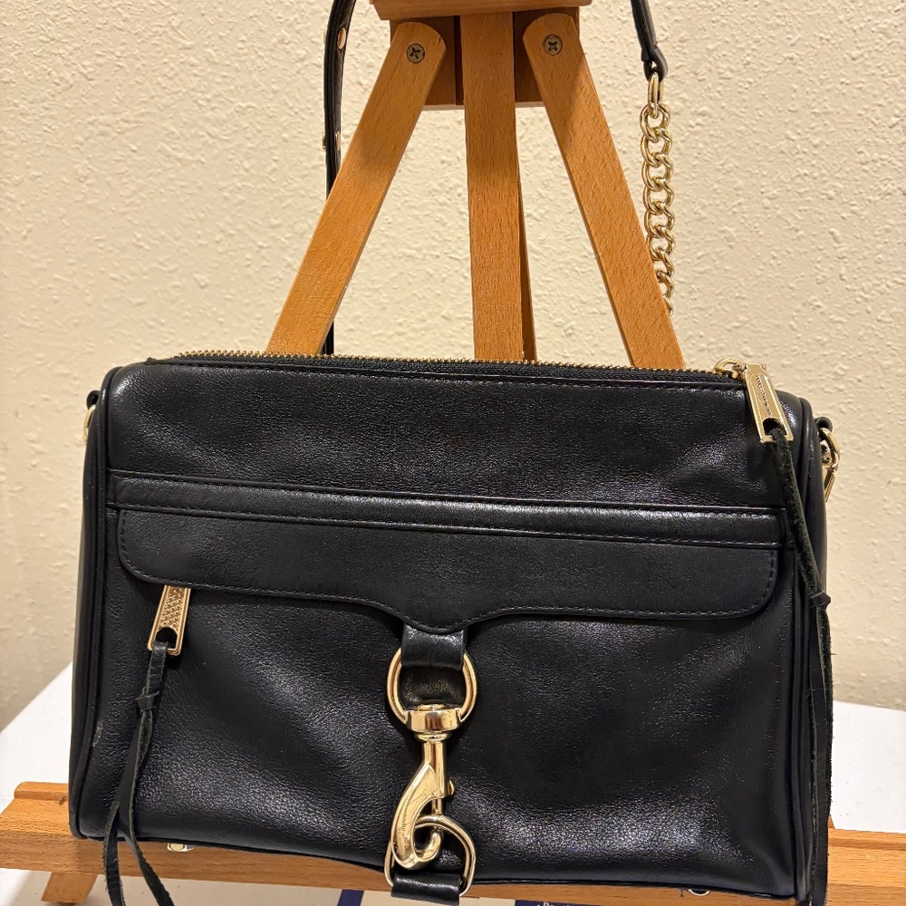 Rebecca Minkoff black leather shoulder bag